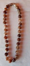 collana in agata marrone 