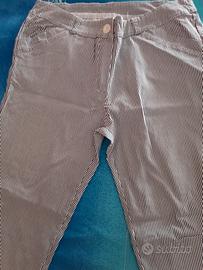 pantaloni a righe donna elasticizzato 