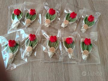 mini bouquet all'uncinetto 