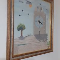 Orologio quadro realizzato a punto croce su tela