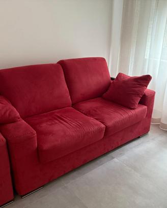 Divani in velluto rosso