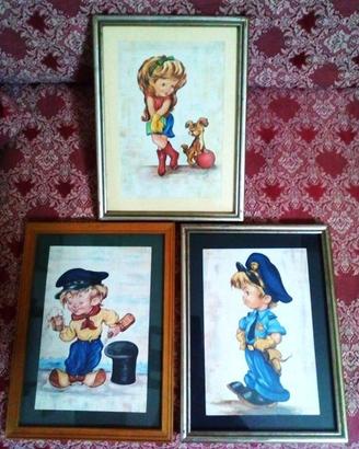 Tre quadri con bimbi
