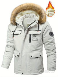 Giacca giubbino invernale cappuccio fodera pile