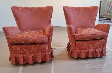 Particolari poltrone da camera vintage, anni 50-60