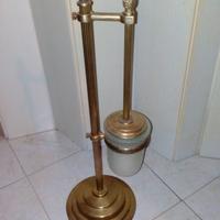 Set porta asciugamani e spazzolone in ottone epoca