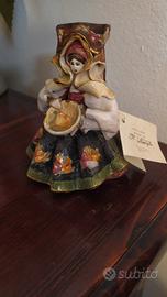 Statuetta artigianale sarda ceramica e oro/platino