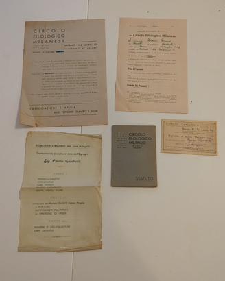 Lotto materiale culturale Milano anni 20-30 