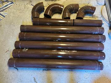 tubi stufa in lamiera smaltata marroni 100mm