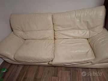 divano vera pelle panna