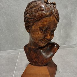 scultura   anni 70 legno 