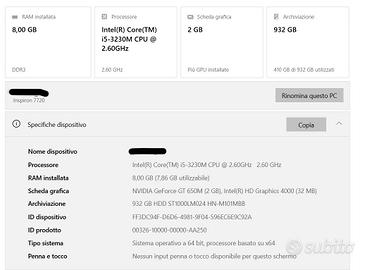 nootebook dell inspiron 7720 2013