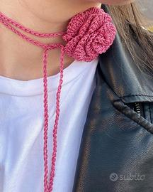 Choker girocollo rosa