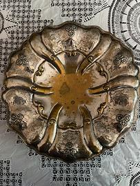 Centrotavola Liberty argentato floreale 1900