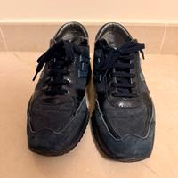 Scarpe Hogan blu camoscio e pelle 38