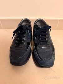 Scarpe Hogan blu camoscio e pelle 38