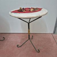 Comodino ferro battuto piano marmo