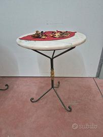 Comodino ferro battuto piano marmo