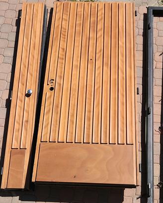 Porta Ingresso. Rivestimento Legno.  Interno ferro