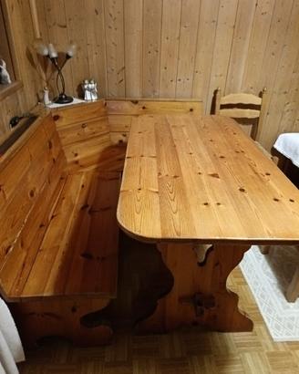 Giropanca con ribalta , tavolo e sedie in legno
