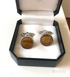 Gemelli da camicia John Ashfield occhio di tigre