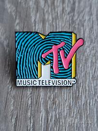 Spilla Mtv blue pin badge brooc