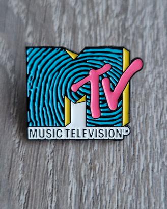 Spilla Mtv blue pin badge brooc