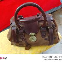 borsa bauletto cuoio/camoscio 
