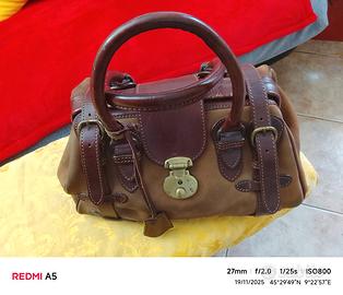 borsa bauletto cuoio/camoscio 
