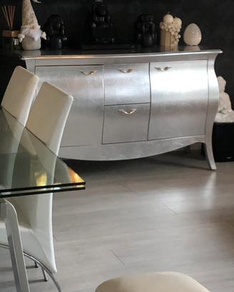 Cassettiera in foglia d’argento Vogue