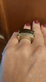 anello argento e onice