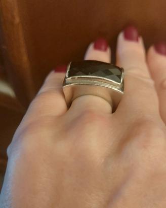 anello argento e onice