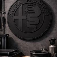 Stemma Alfa Romeo nero 25 cm Decorazione da parete