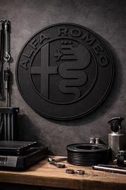 Stemma Alfa Romeo nero 25 cm Decorazione da parete