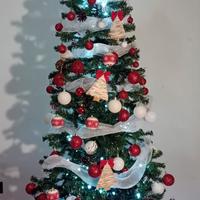 albero di natale da 210cm completo di 101 addobbi