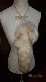 Sciarpa colletto vera pelliccia volpe bianca vint