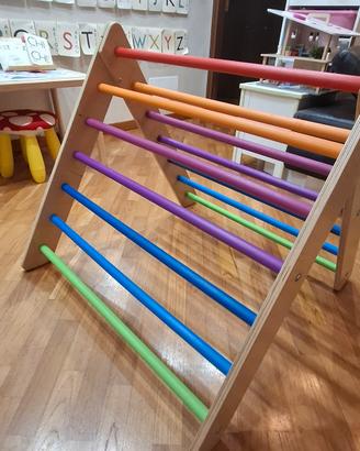 Triangolo di pikler + rampa doppia scivolo/gradini
