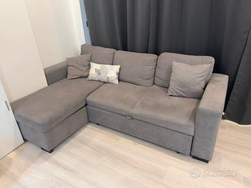 Divano letto angolare con contenitore