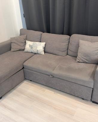 Divano letto angolare con contenitore