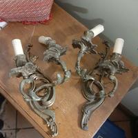 Serie due appliques ottone da parete.