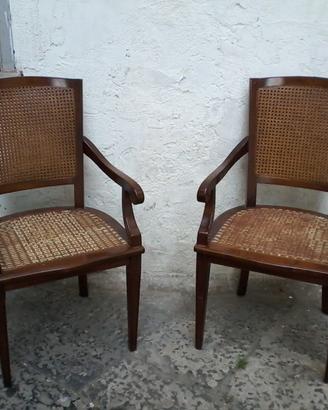 Poltroncine paglia di vienna vintage