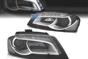 FARI PER AUDI A3 8P 08-12 TRU DRL FONDO NERO