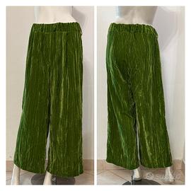 DIXIE Pantalone verde in velluto