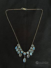Collana Stile Edoardiano Argento925 Pietra di Luna