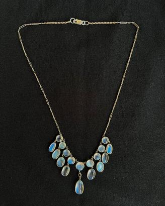 Collana Stile Edoardiano Argento925 Pietra di Luna