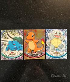 Carte Pokemon topps trio Bulbasaur, Chamender, Squ