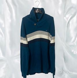 Maglione Tommy hilfiger blu a strisce,Taglia XL