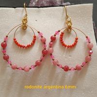 orecchini rodonite argentina cristalli cerchio
