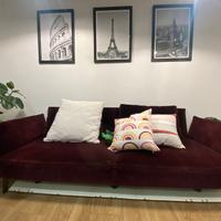 Divano velluto bordeaux