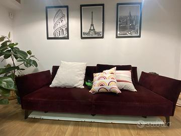 Divano velluto bordeaux