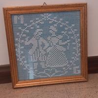 quadretto ad uncinetto filet vintage